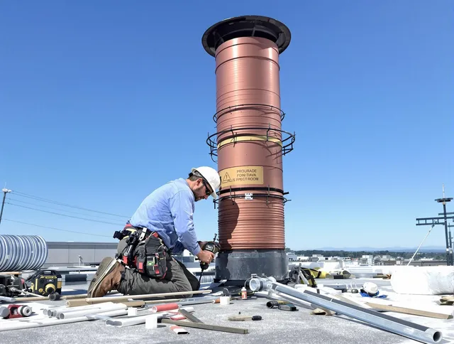 Installed chimney liner by Ashland Chimney Sweep in Ashland, MA