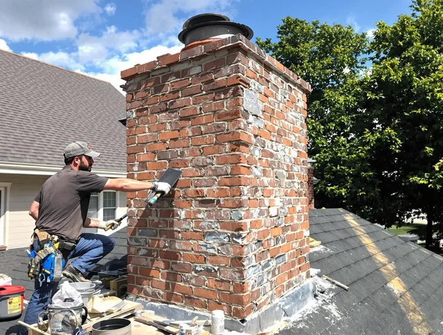 Completed chimney rebuild by Ashland Chimney Sweep in Ashland, MA