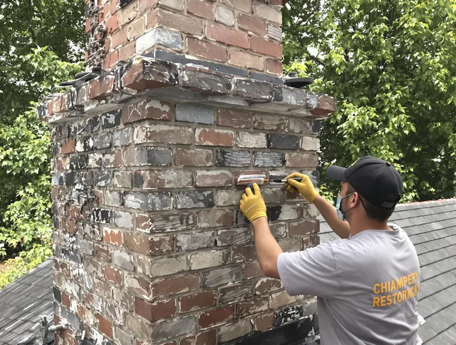 In-progress chimney restoration by Ashland Chimney Sweep in Ashland, MA