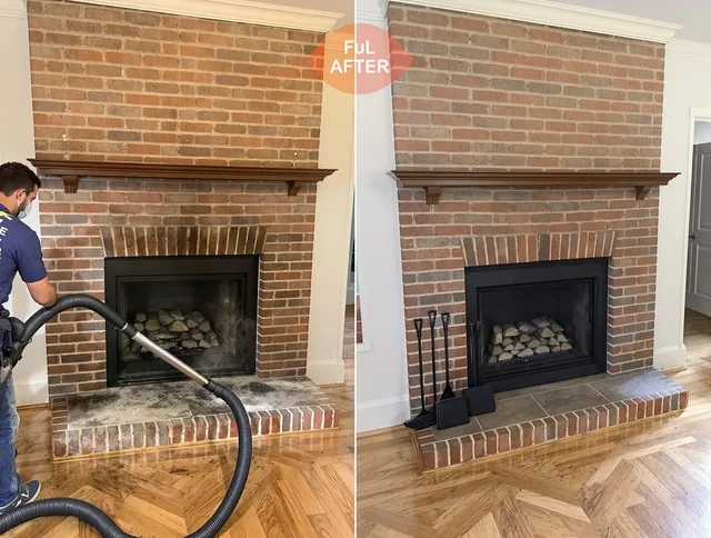 Ashland Chimney Sweep carefully sanitizing a fireplace in Ashland, MA
